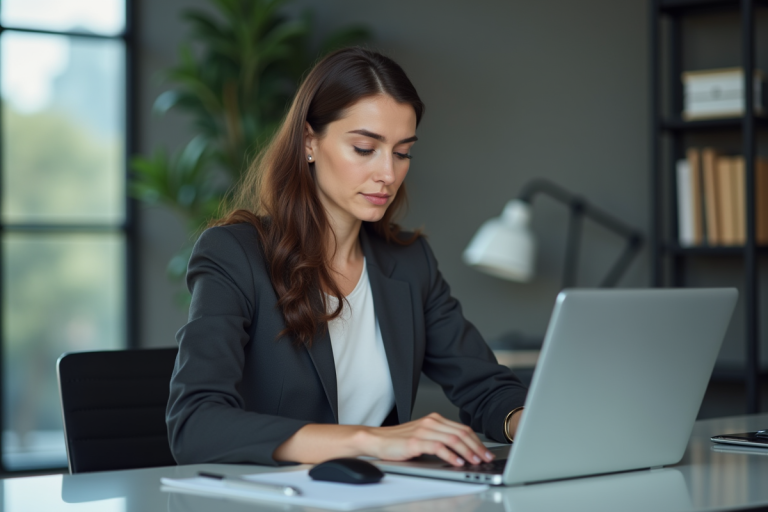 Femme d affaires concentrée sur un formulaire d assurance