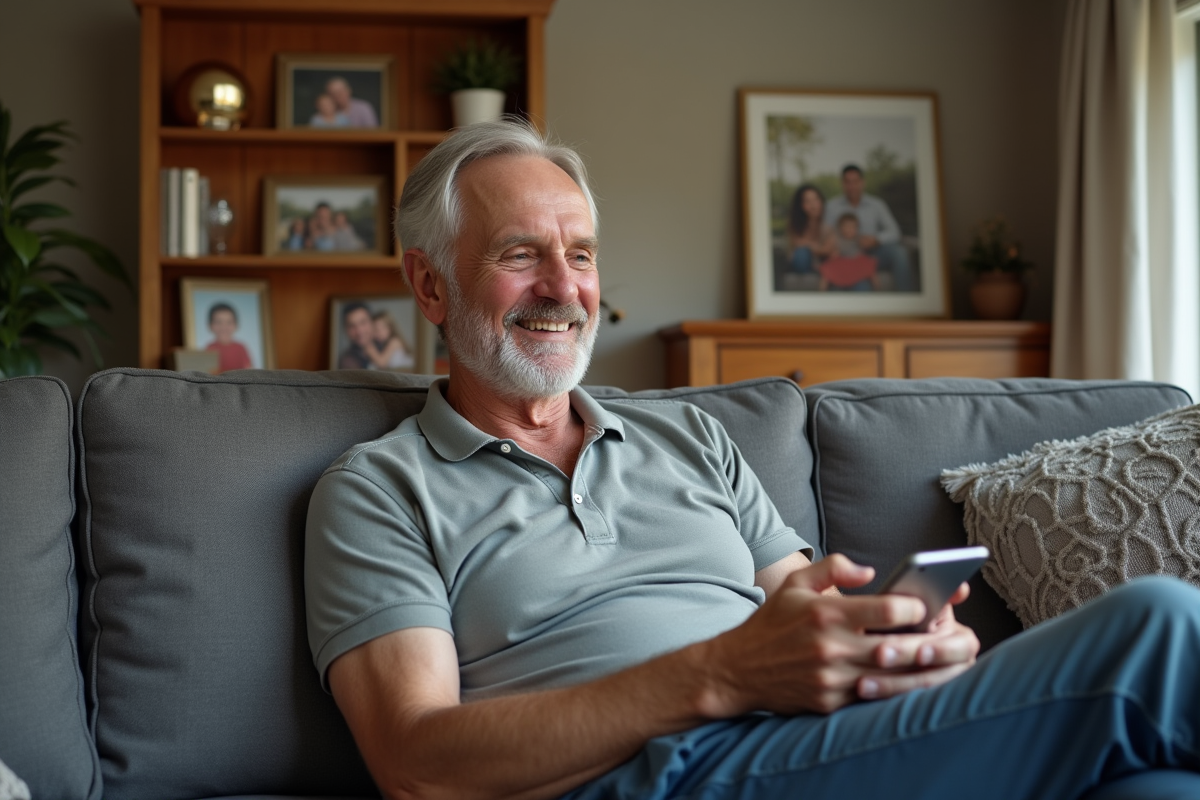 Homme âgé remplissant un formulaire d assurance à la maison