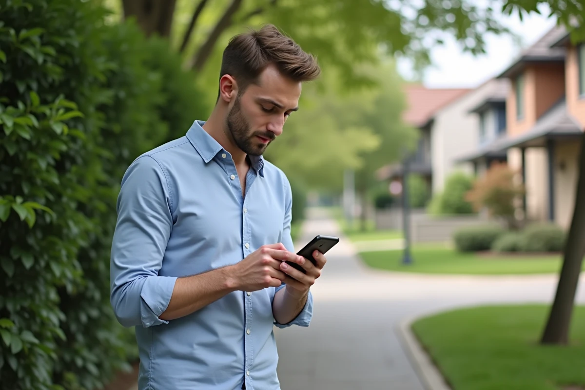 Jeune homme vérifiant les prix de l